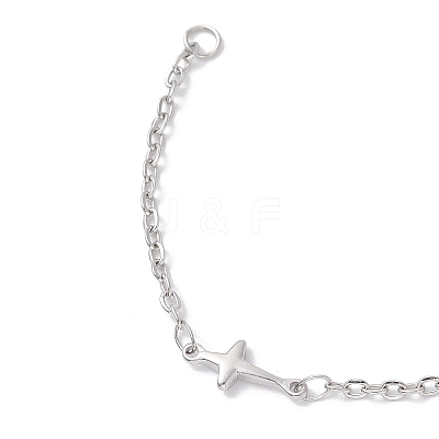 304 Stainless Steel Cross Link Bracelets Making AJEW-JB01382-01-1