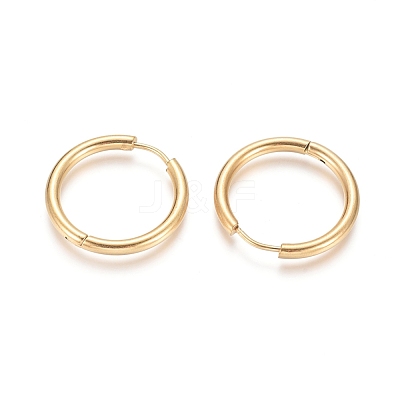 Ion Plating(IP) 304 Stainless Steel Huggie Hoop Earrings EJEW-F111B-23mm-G-1