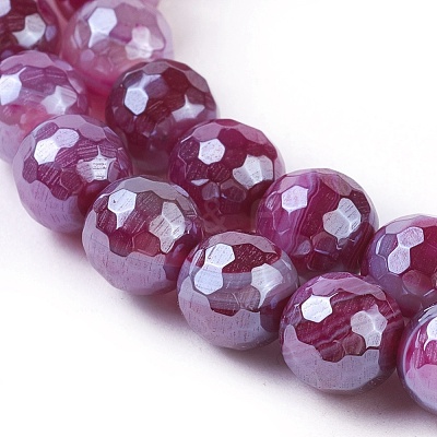 Natural Dyed & Heated Striped Agate/Banded Agate Beads Strands G-E537-01A-01-1
