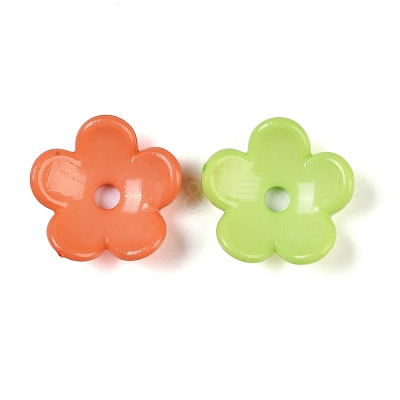 Opaque Acrylic Beads Caps OACR-B025-03-1