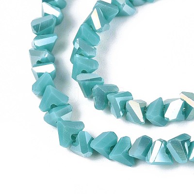 Electroplate Opaque Glass Beads Strands GLAA-N022-4mm-19-1