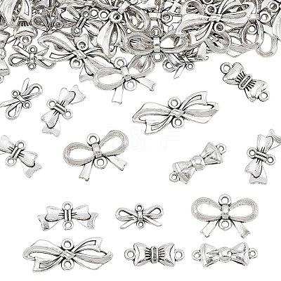 120Pcs 6 Styles Tibetan Style Alloy Connector Charms FIND-HY0004-17-1
