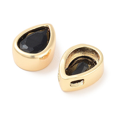 Brass Cubic Zirconia Beads KK-C051-60G-02-1