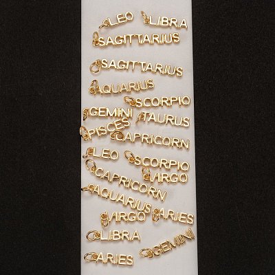 24Pcs 12 Style Golden Brass Pendants KK-LS0001-45-1