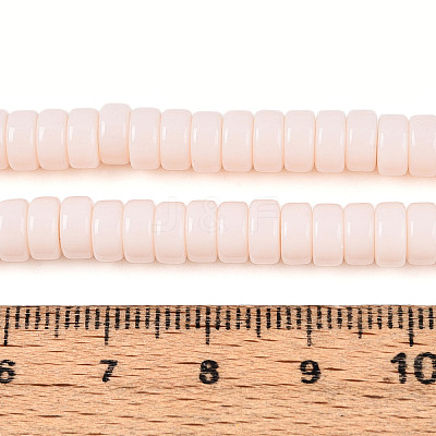 Opaque Solid Color Glass Beads Strands GLAA-N026-3x6mm-01-1