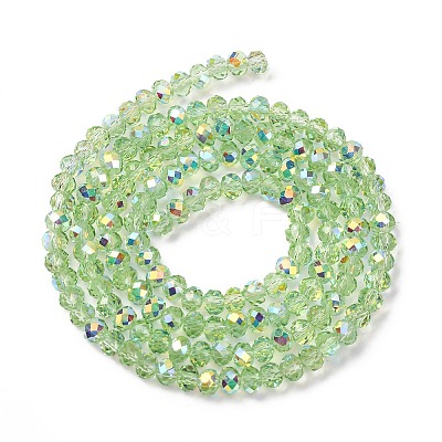 Electroplate Transparent Glass Beads Strands EGLA-A046-01A-04-1