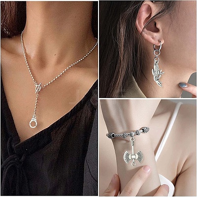 40Pcs 8 Styles Tibetan Style Alloy Pendants TIBEP-YW0001-75-1