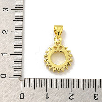 Rack Plating Brass Micro Pave Cubic Zirconia Pendants KK-C074-04G-02-1