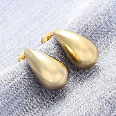 Teardrop Brass Stud Earrings EJEW-Q015-20A-G-1