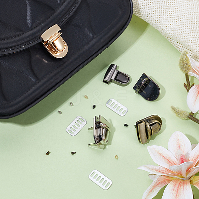 4 Bags 4 Colors Arch Shaped Alloy Purse Locks FIND-NB0006-43-1