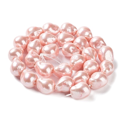 Electroplated Glass Imitation Pearl Beads Strands BSHE-G035-01B-03-1-1