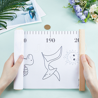 Dinosaur Pattern Removable Height Chart for Kids AJEW-WH0165-72B-1