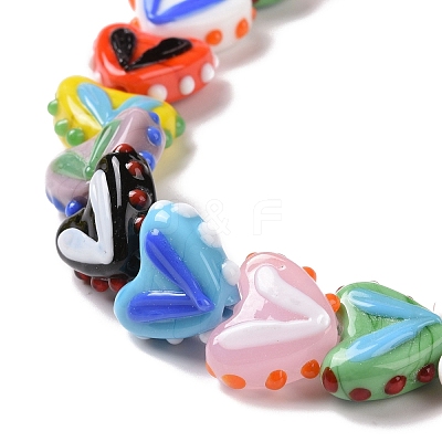 Heart Handmade Lampwork Beads Strands LAMP-G150-01B-1