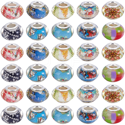 100Pcs 10 Colors Resin European Beads RPDL-PA0001-01-1