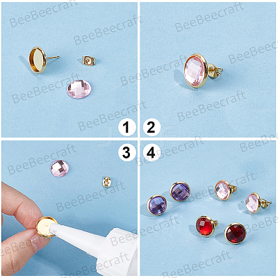 20Pcs 304 Stainless Steel Stud Earring Findings STAS-BBC0009-97C-1