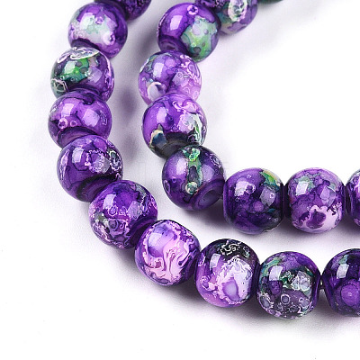 Baking Paint Glass Beads X1-DGLA-N003-8mm-A07-1