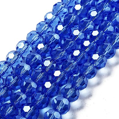 Electroplate Transparent Glass Beads Strands EGLA-A035-T10mm-A14-1
