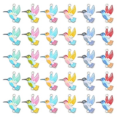 24Pcs 6 Colors Alloy Enamel Connector Charms FIND-YW0011-63-1