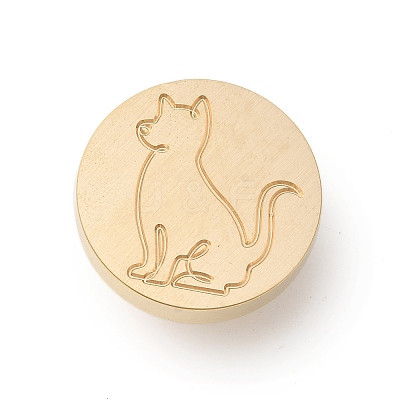 Golden Tone Wax Seal Brass Stamp Heads LS-AJEW-U008-03G-08-1