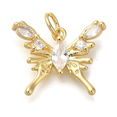 Rack Plating Brass Micro Pave Cubic Zirconia Pendants KK-I720-38G-1