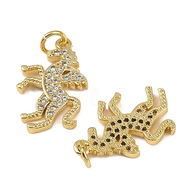 Brass Micro Pave Cubic Zirconia Pendants KK-I358-037G-1