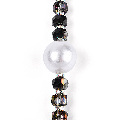 Acrylic & Glass & ABS Plastic Pearl & Alloy & Polymer Clay Pave Rhinestone Beads Strands MAK-T011-08A-1