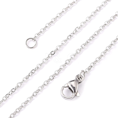 Tarnish Resistant 304 Stainless Steel Cable Chain Necklaces STAS-O053-07P-1