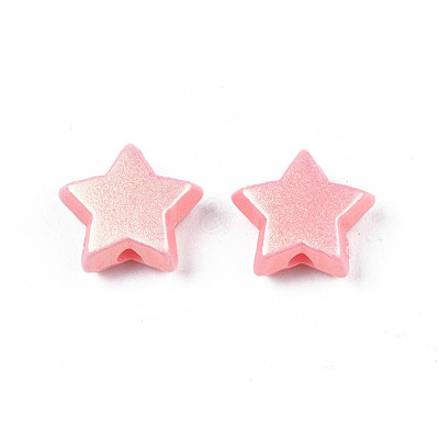 Spray Painted Frosted Opaque Acrylic Beads ACRP-S679-43A-1