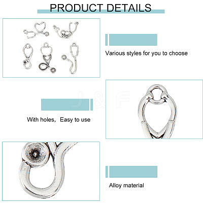 100Pcs 5 Style Tibetan Style Alloy Pendants & Pendant Rhinestone Settings TIBEP-GO0001-04-1