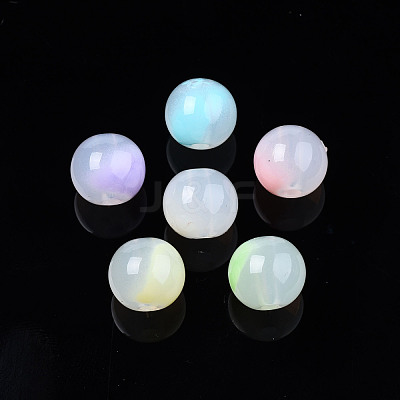 Spray Painted Acrylic Beads MACR-N009-028-1