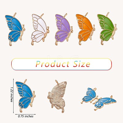 50 Pieces Enamel Butterfly Charms Pendant Alloy Enamel Insect Charm Mixed Colorful for Jewelry Necklace Earring Bracelet Making Crafts JX331A-1