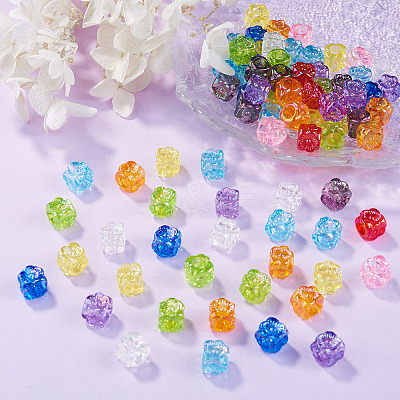 100Pcs UV Plating Transparent Acrylic European Beads TACR-TA0001-93A-1