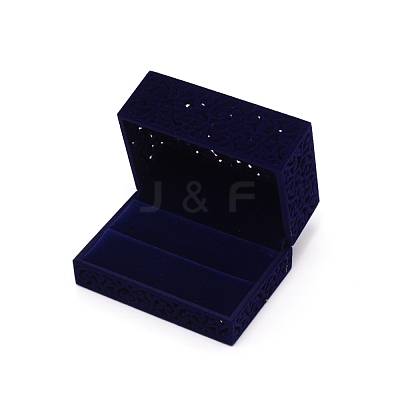 Plastic & Velvet Ring Boxes CON-WH0081-23-1