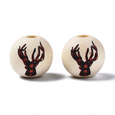 Unfinished Natural Wood European Beads WOOD-S057-033-1