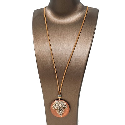 Bohemian Alloy & Wood Pendant Necklaces & Dangle Earrings Sets WG08C2E-01-1
