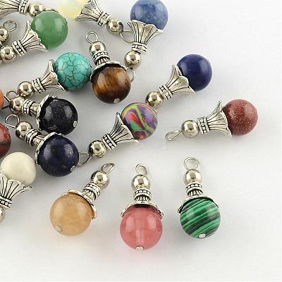 Natural & Synthetic Mixed Stone Pendants G-Q459-02-1