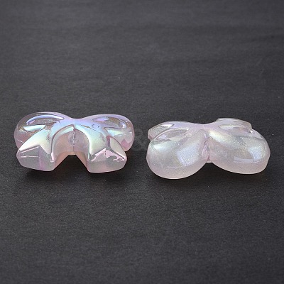 UV Plating Luminous Transparent Acrylic Beads X-OACR-P010-07-1