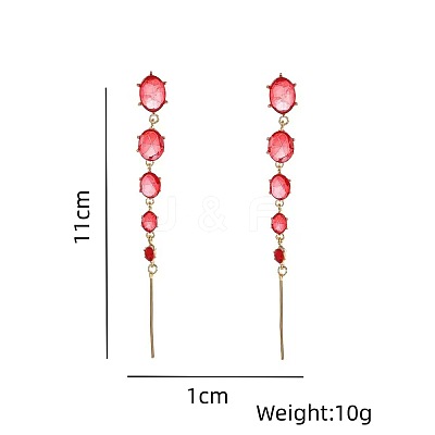 Alloy & Rhinestone Stud Dangle Earrings WGD14E0-02-1