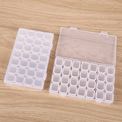 Transparent Plastic 28 Grids Bead Containers CON-PW0001-029-1