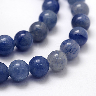 Dyed & Heated Natural Blue Aventurine Beads Strands G-F380-8mm-1