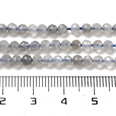 Faceted Round Natural Labradorite Bead Strands G-I156-03-3mm-1