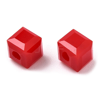 Opaque Color Faceted Glass Beads GLAA-E047-02A-1