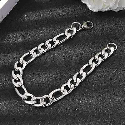201 Stainless Steel Curb Chain Bracelets for Men STAS-T077-22A-02P-1