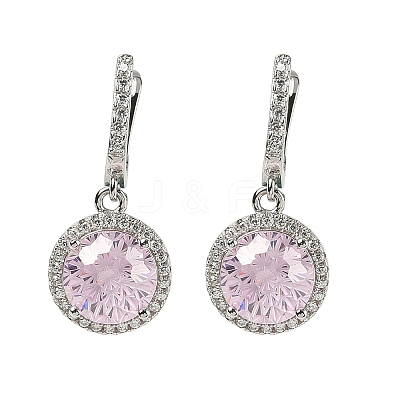 925 Sterling Silver Micro Pave Cubic Zirconia Hoop Earrings EJEW-B147-01B-06-1