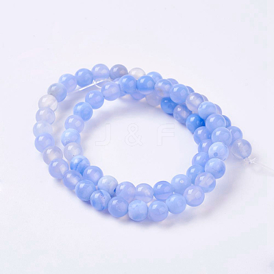 Natural Dyed & Heated Agate Bead Strands G-P277-01-6mm-1