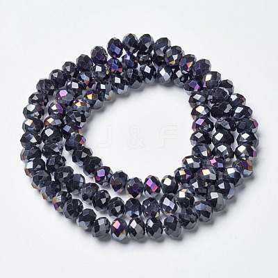 Electroplate Opaque Glass Beads Strands EGLA-A034-P4mm-F01-1