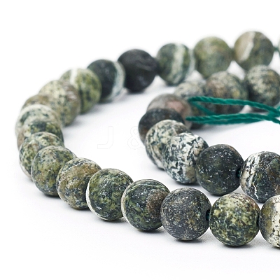 Natural Silver Line Jasper Beads Strands G-L549-01-6mm-1