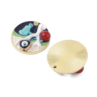 Rack Plating Alloy Enamel Pendants FIND-Z062-01G-06-1