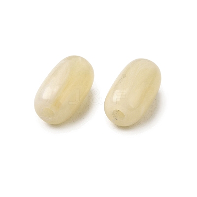 Opaque Acrylic Beads OACR-WH0055-01G-1