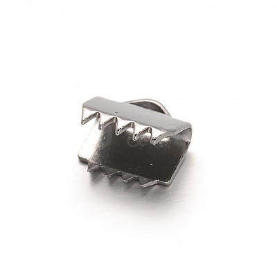 Tarnish Resistant 304 Stainless Steel Ribbon Crimp Ends STAS-E103-08A-1
